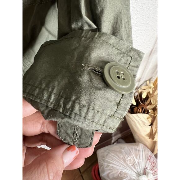 Decree Olive Zip Front Cotton Utility Jacket Y2K Grunge Sz Small - Picture 5 of 7